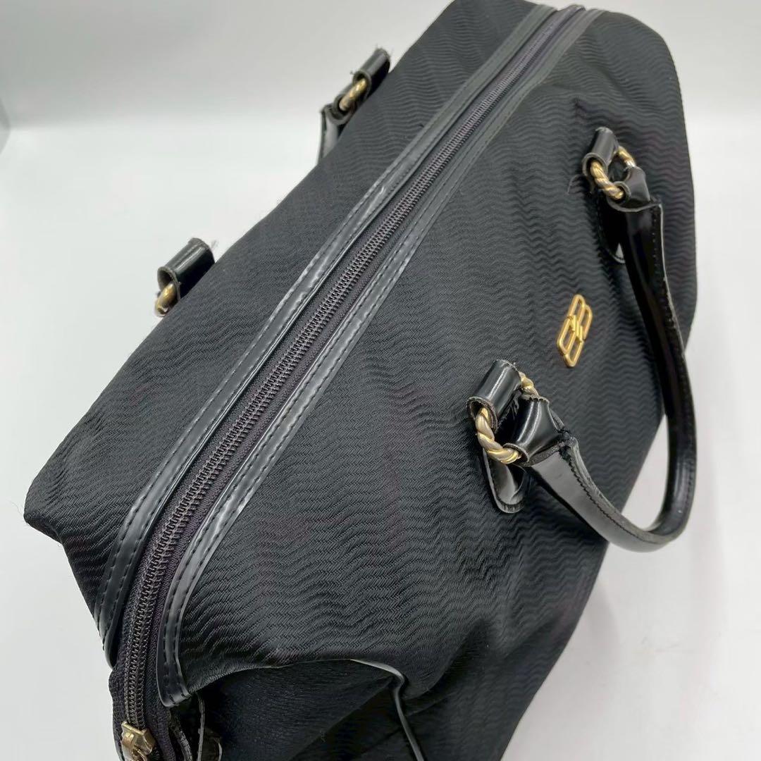 良品　ヴィンテージ バレンシアガ　ナイロンボストンバッグ　ブラック BBロゴ
