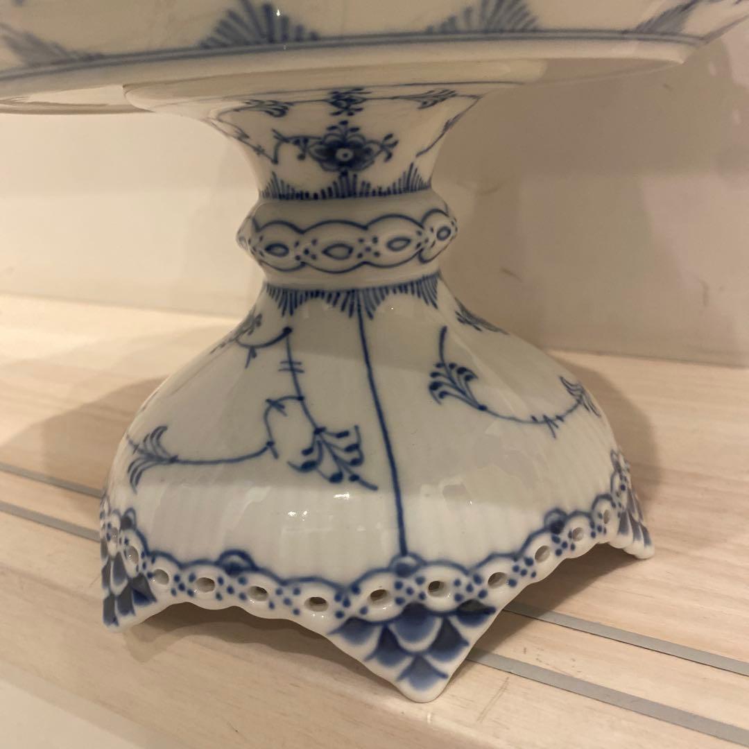 【美品】ロイヤルコペンハーゲン　ブルーフルテッド　フルレース　コンポート1022