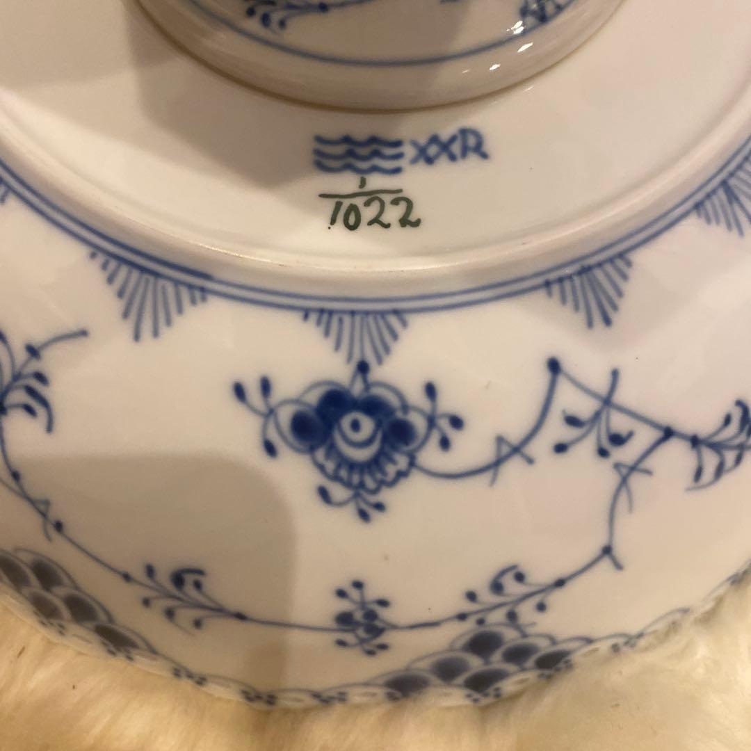 【美品】ロイヤルコペンハーゲン　ブルーフルテッド　フルレース　コンポート1022