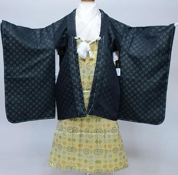 七五三 五歳 男児 羽織 袴フルセット おりびと 黒地 ラメ入り NO34417