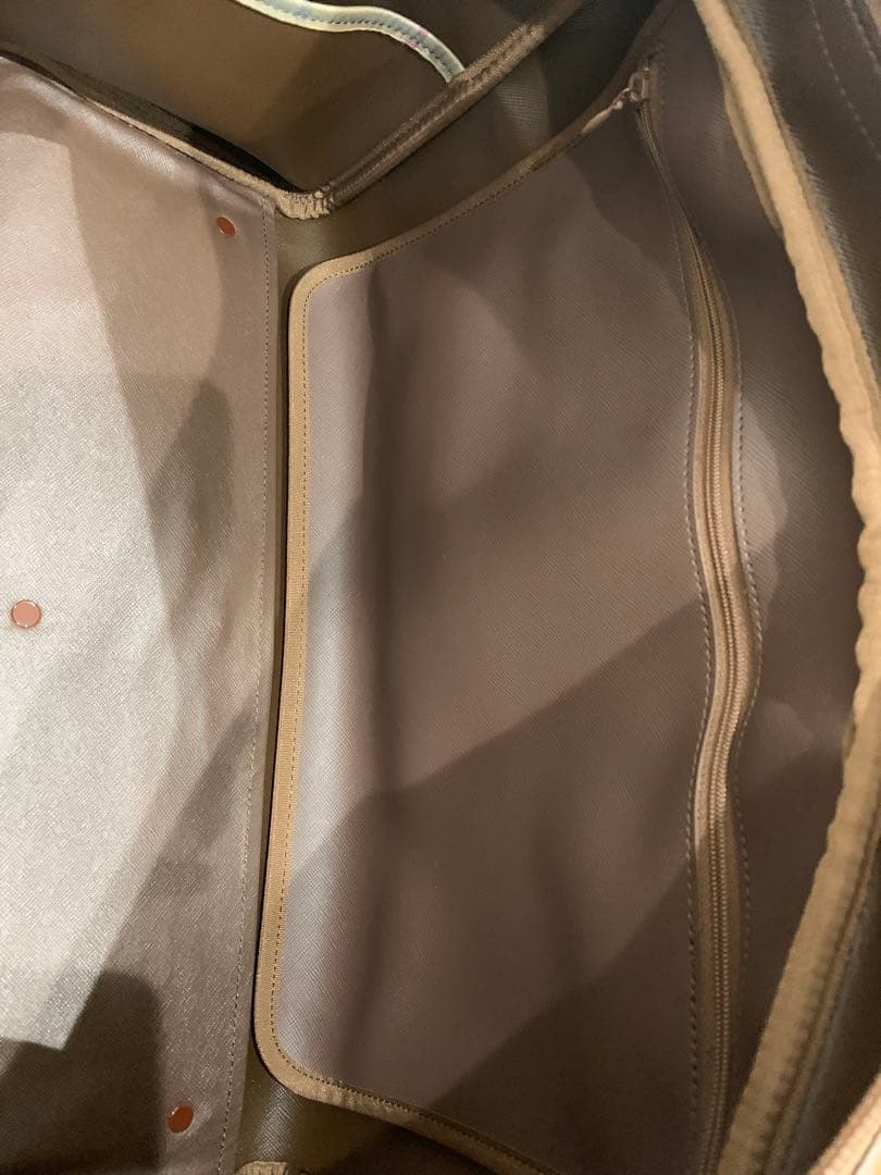 美品 バーバリー ボストンバッグ タマムシ チェック レザー 旅行かばん 大容量