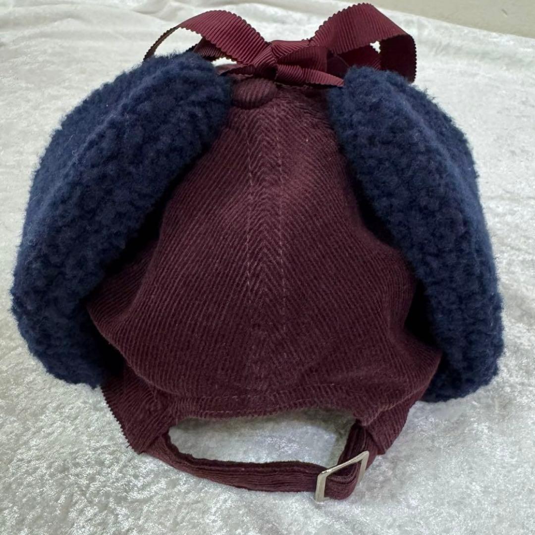 Vivienne Westwoodコーデュロイ×ボアフラップキャップダークレッド