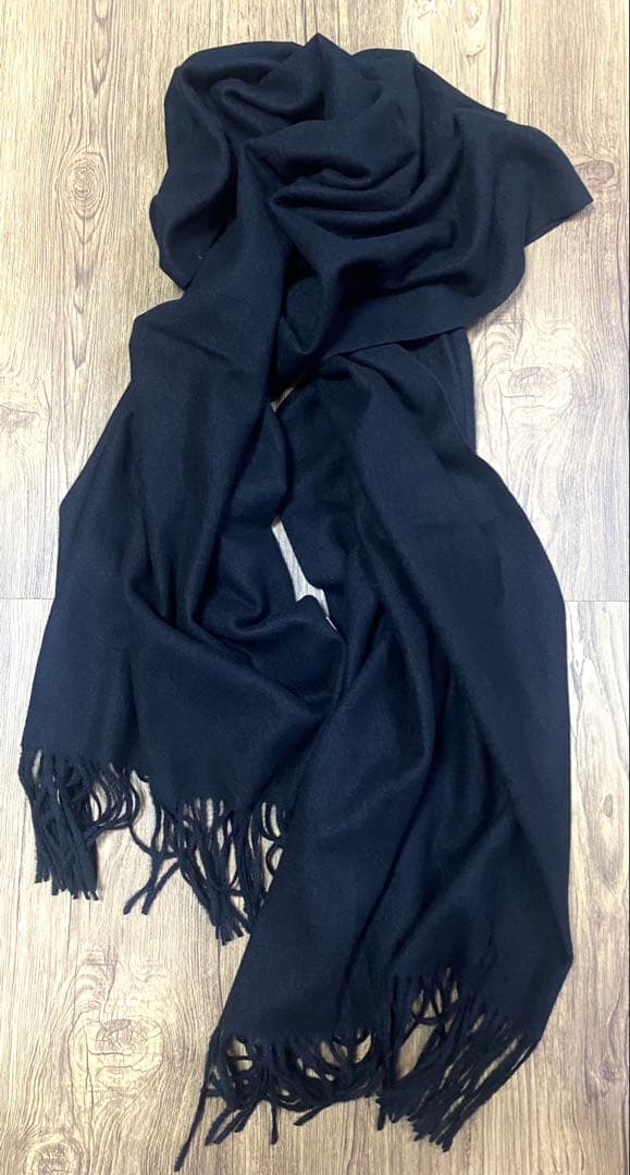 ジョンストンズ オブエルガン カシミヤ100％ 大判 ストール ブラック