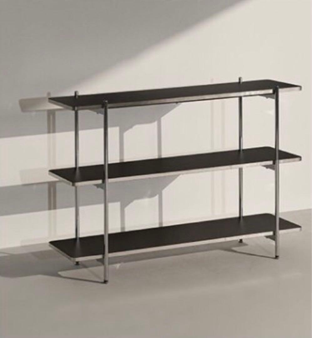 3段オープンシェルフ 黒