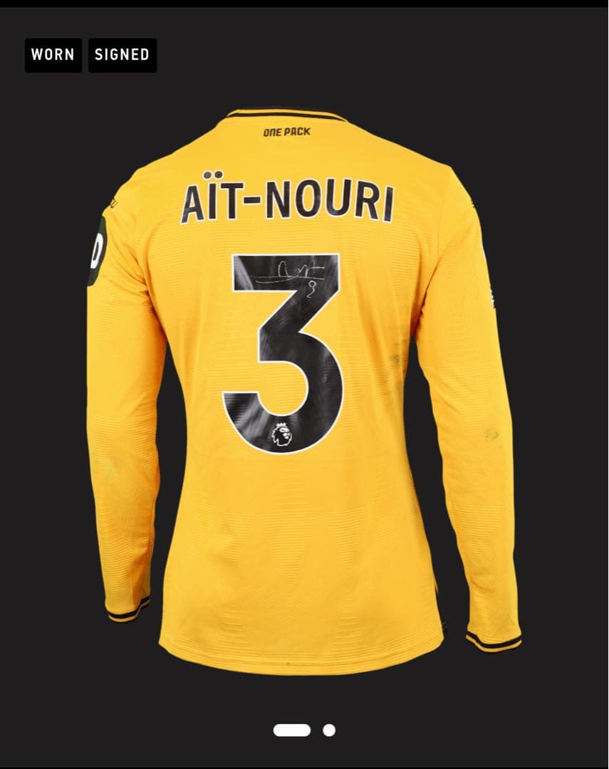 【実着用サイン入り】ウルブス ライアン アイヌーリ #3 ユニフォーム