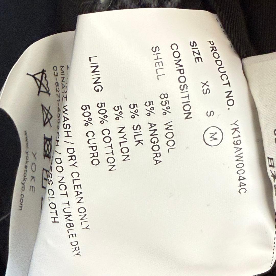 471 YOKE 19AW ダブルジャカード バルカラー ロングコート 黒系