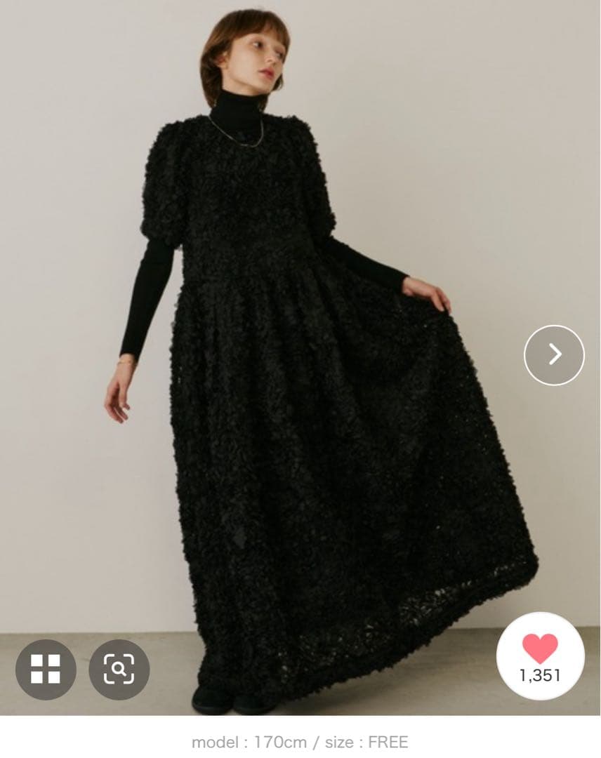 PERNA フラワーオーガンワンピース オケージョンドレス