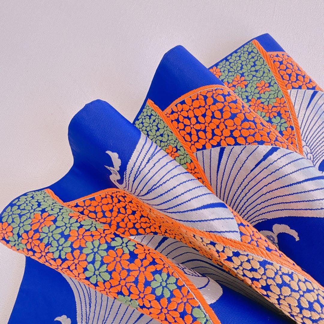 フルセット　七五三　7歳女の子　オレンジ地　桜　孔雀　52397