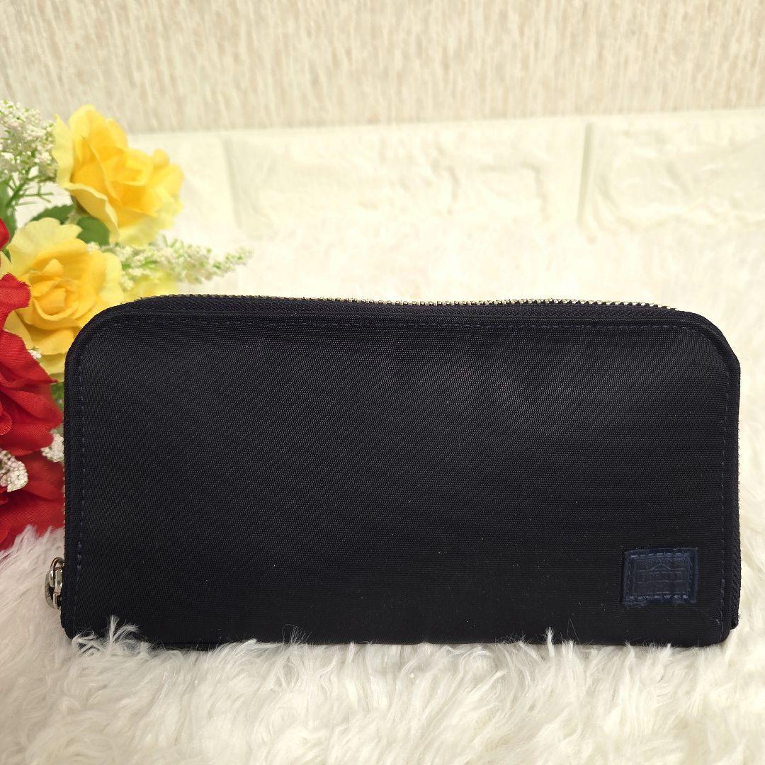 お値下げ【美品】ポーターリフトロングウオレット ネイビー