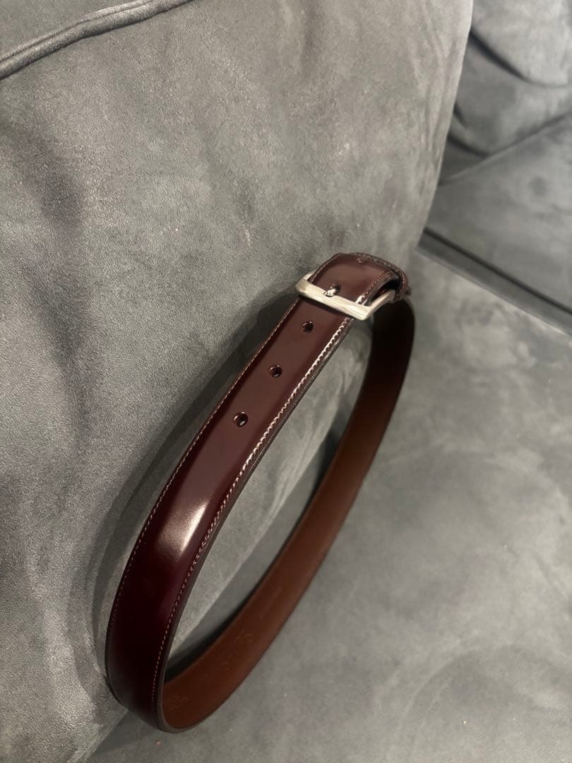 コードバン ベルト バーガンディ SHIPS