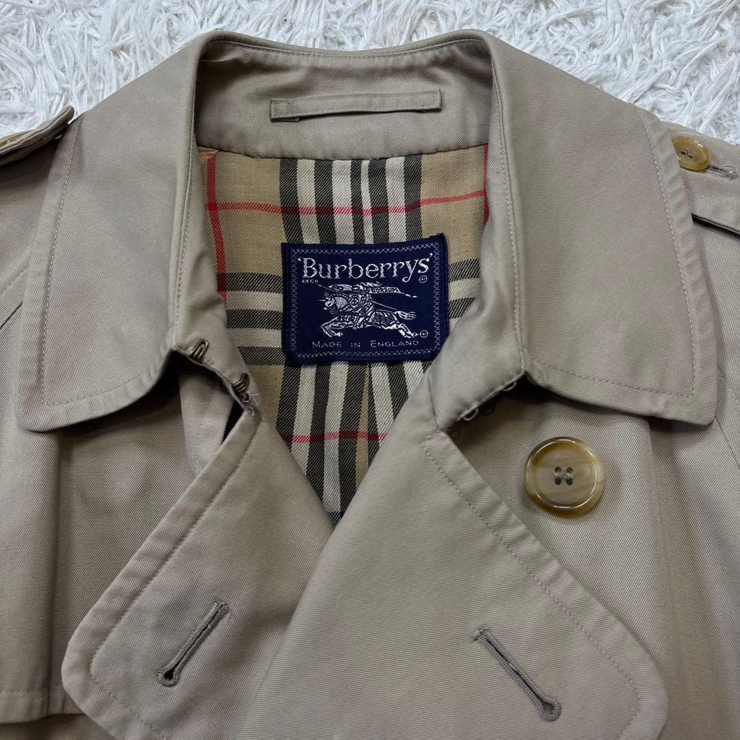 【バーバリーズ】ノバチェック　ベージュ　ロングトレンチコート　44サイズ　M