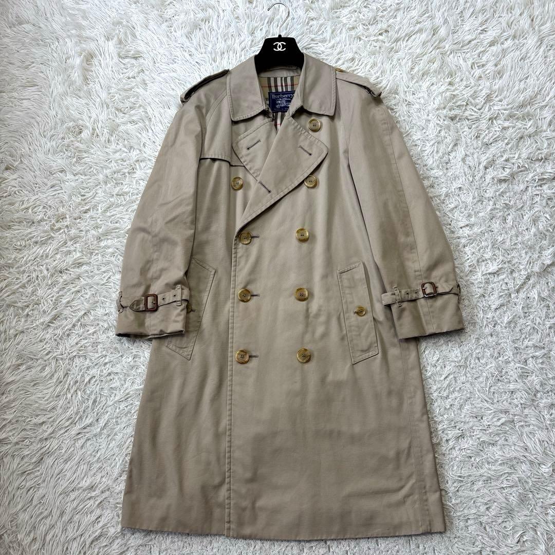 【バーバリーズ】ノバチェック　ベージュ　ロングトレンチコート　44サイズ　M