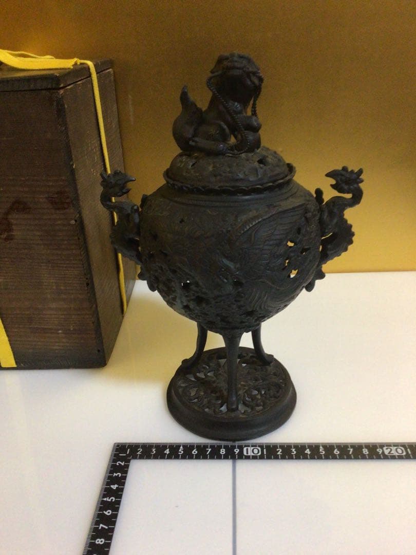 香炉 高さ約26センチ 時代木箱付き