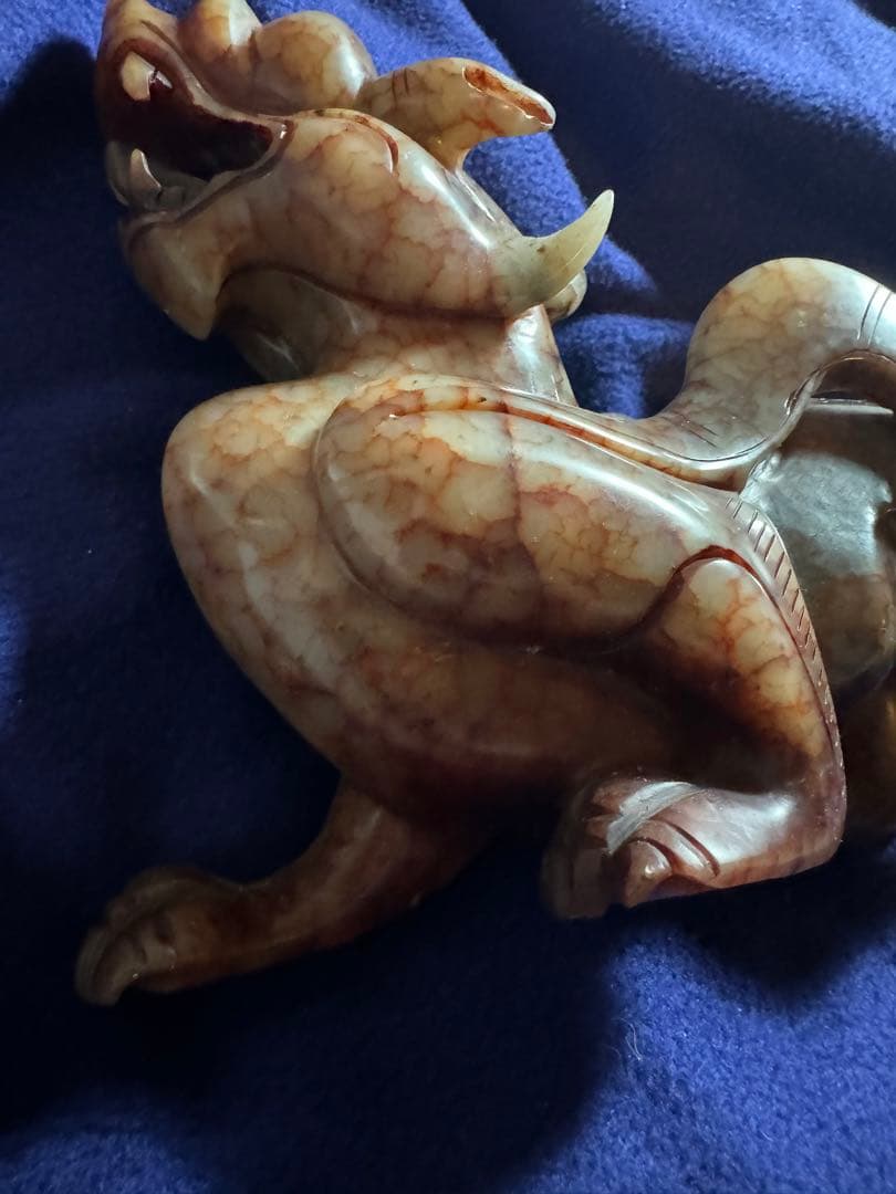 赤龍神　黄龍神　黒龍神　貔貅　風水　縁起物　総大理石　精悍　龍　彫刻　古美術