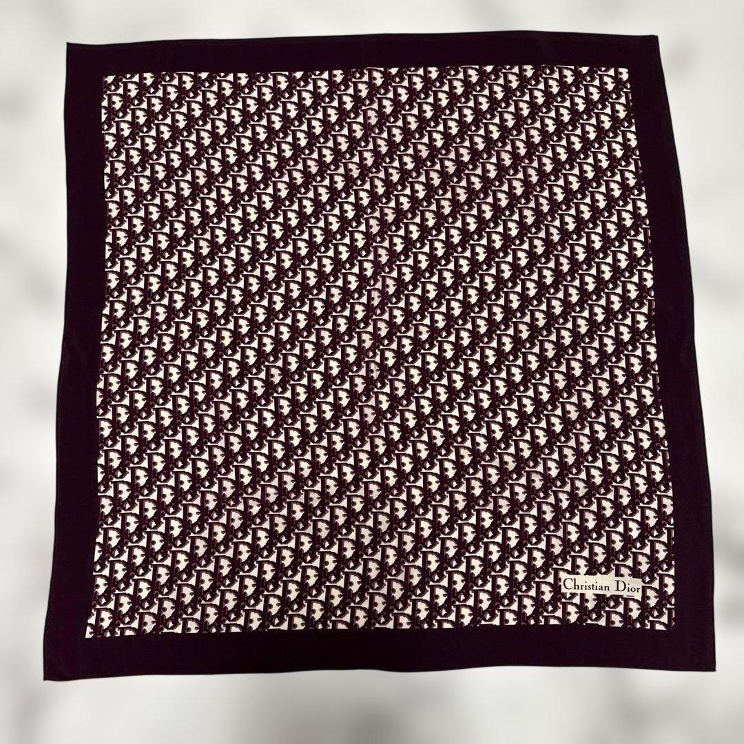 Christian Dior スカーフ ヴィンテージ トロッター柄　ボルドー