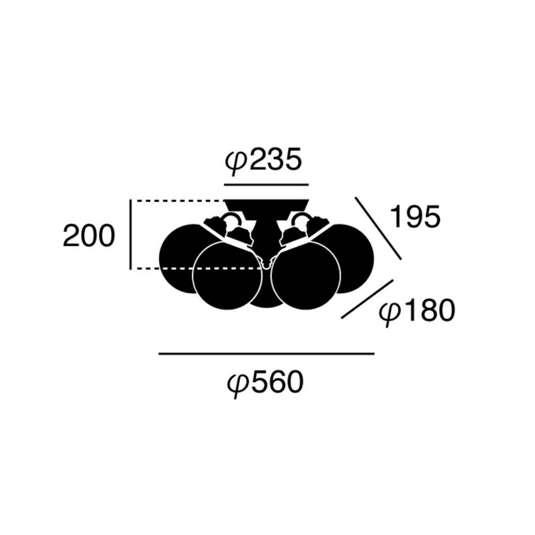 【アートワークスタジオ】シーリングライト 5球 ホワイト