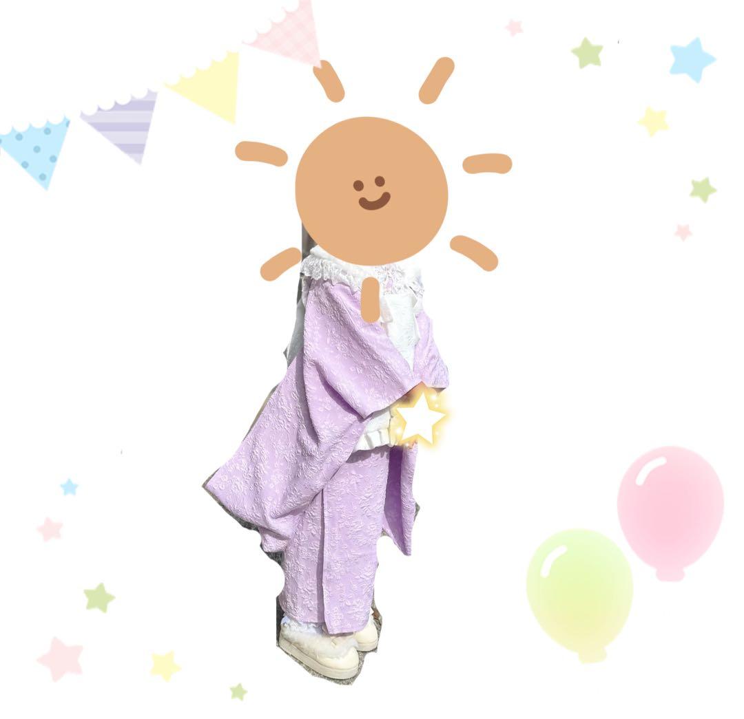 100cm 着物ワンピース＋被布セット プリンセス　　草履スリッポン　七五三