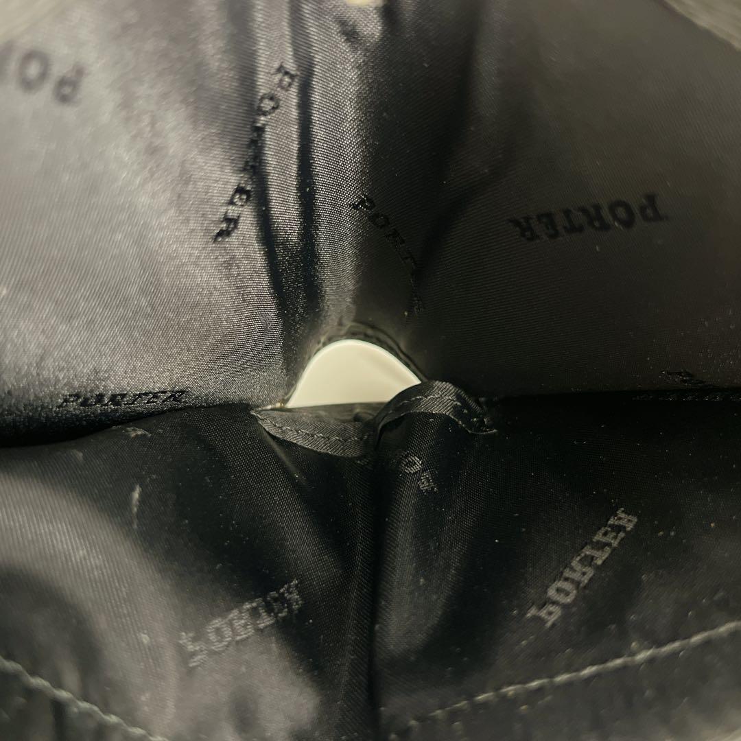 ポーター　カレント　二つ折り財布　プレートロゴ　コンパクトウォレット　ブラック