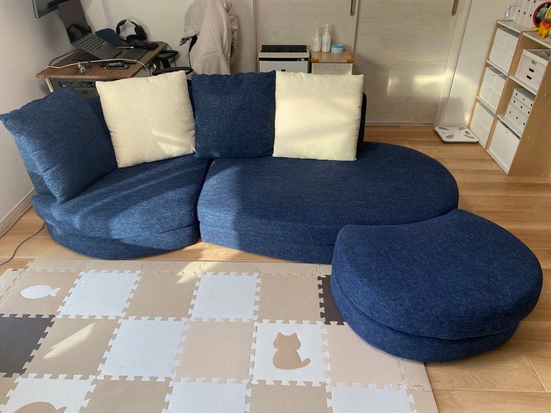 【セット販売】おしゃれカウチソファ　幅2300 ①【合計51000円】