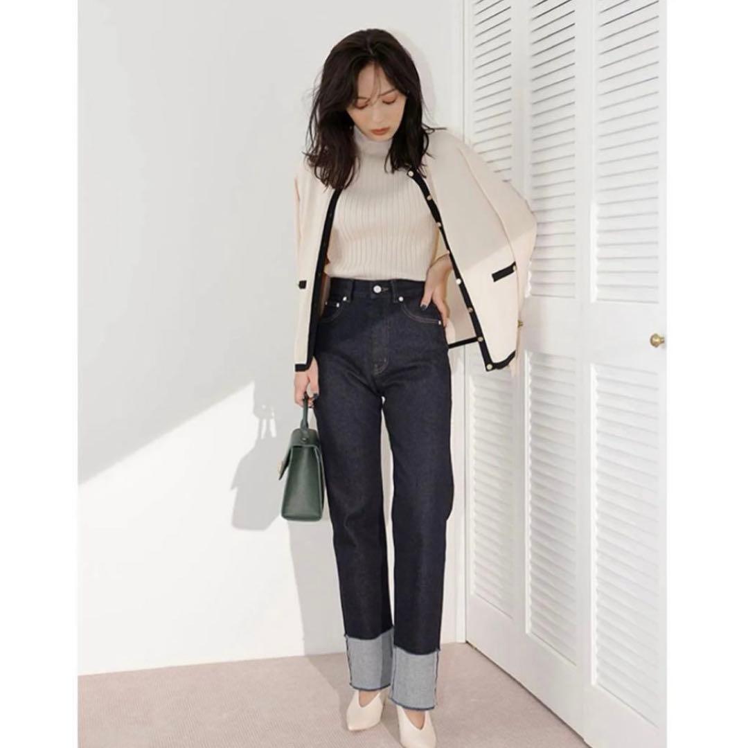 anuans ロールアップデザインデニムパンツ　サイズ0