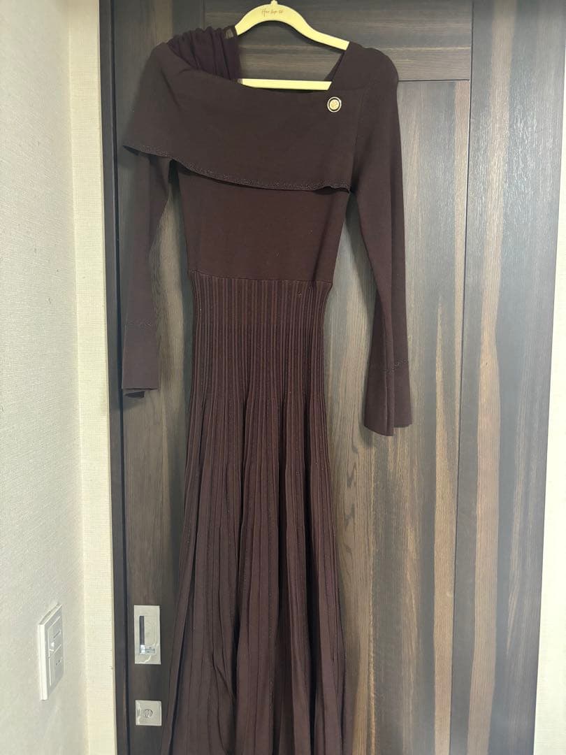 La Lueur Knit Dress bordeaux/sサイズ