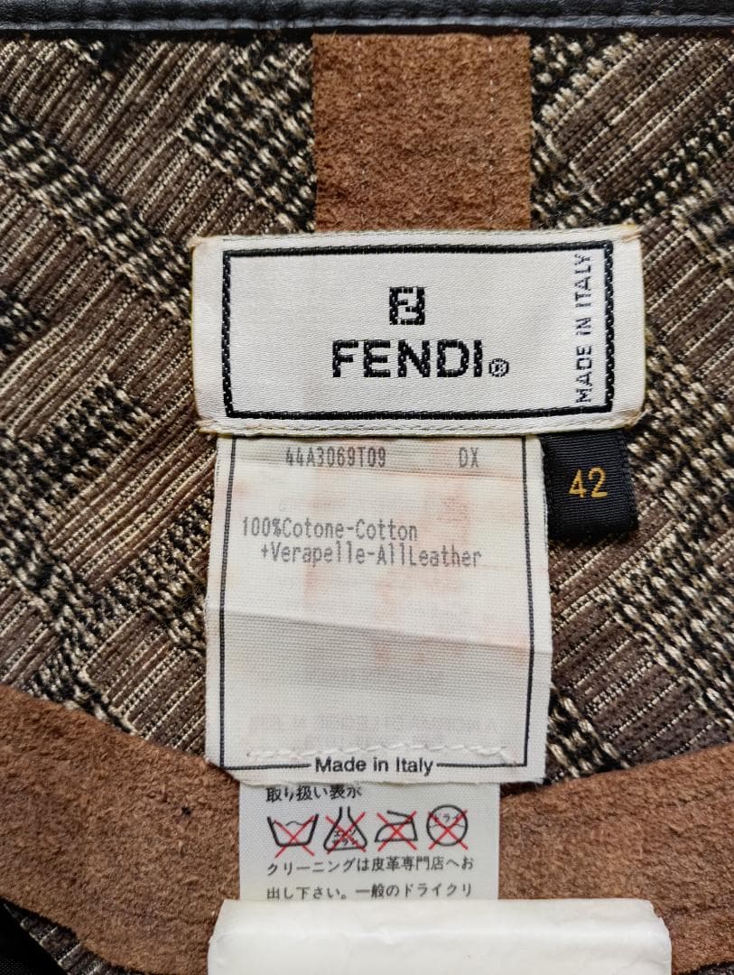 FENDI フェンディ スカート 42サイズ ブラック レザーウエスト