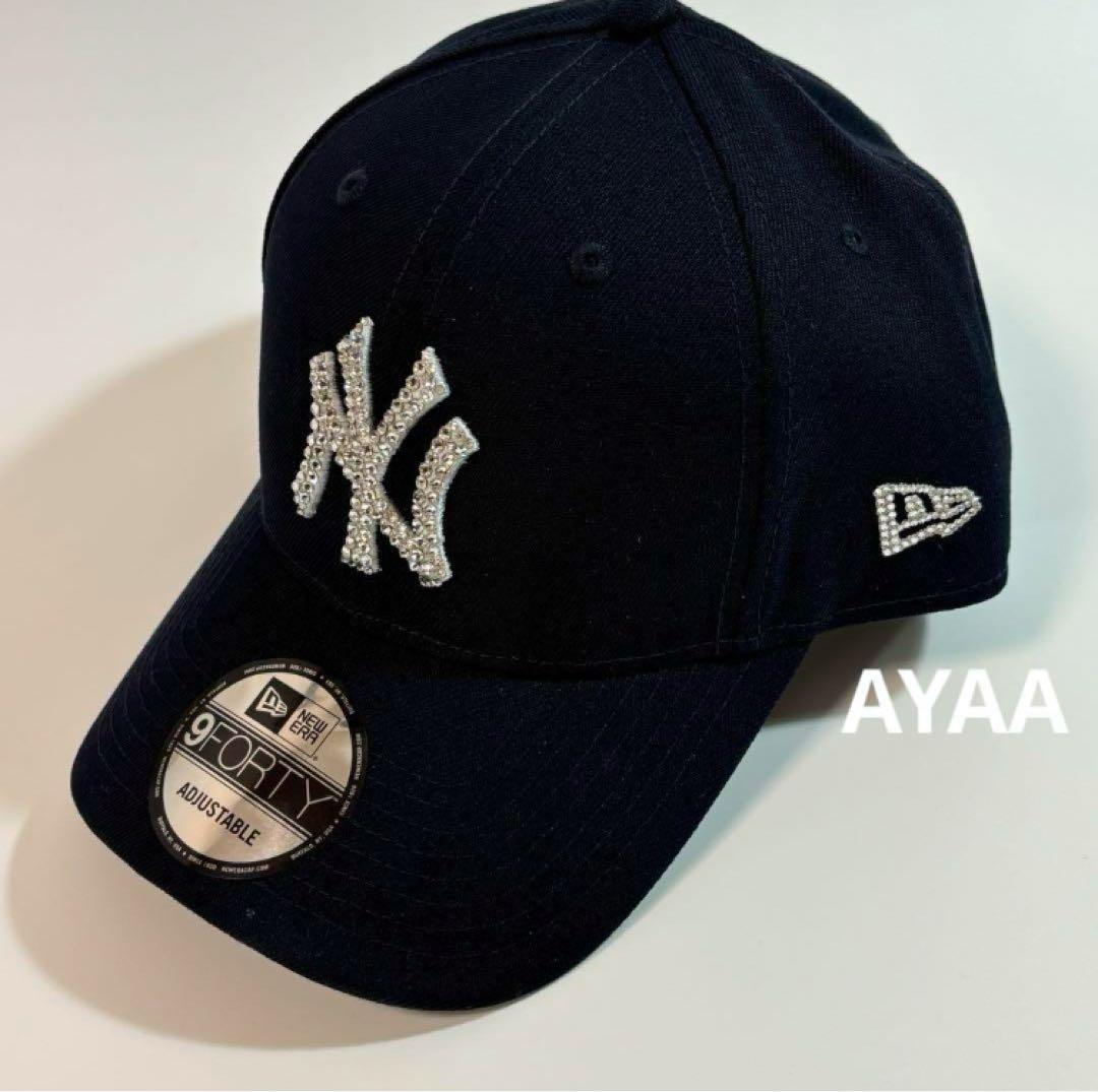 NEWERA キャップ デコ 9FORTY スワロフスキー ニューエラ ブラック