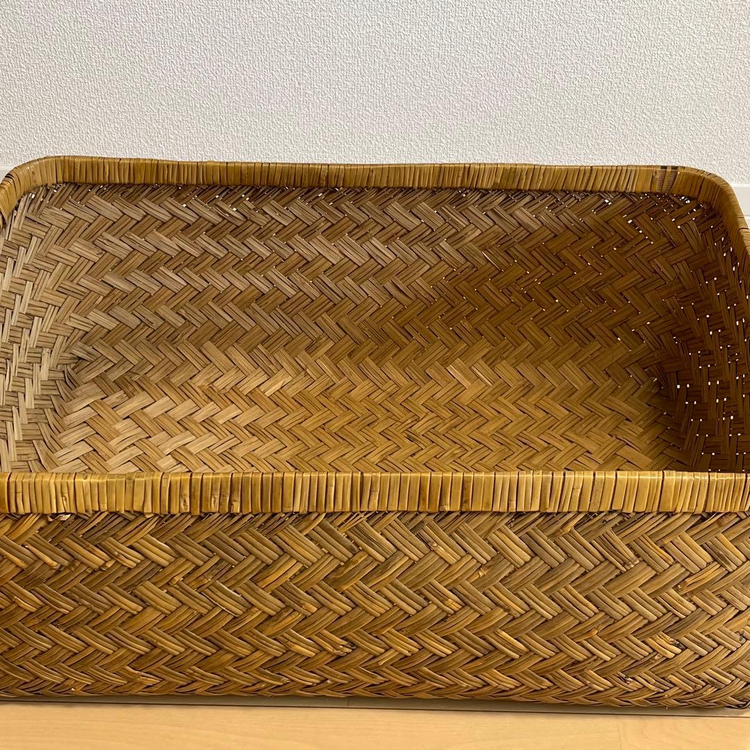 週末限定価格⭐️美品✨竹行李　古道具　アンティーク竹籠　収納カゴ昭和レトロ