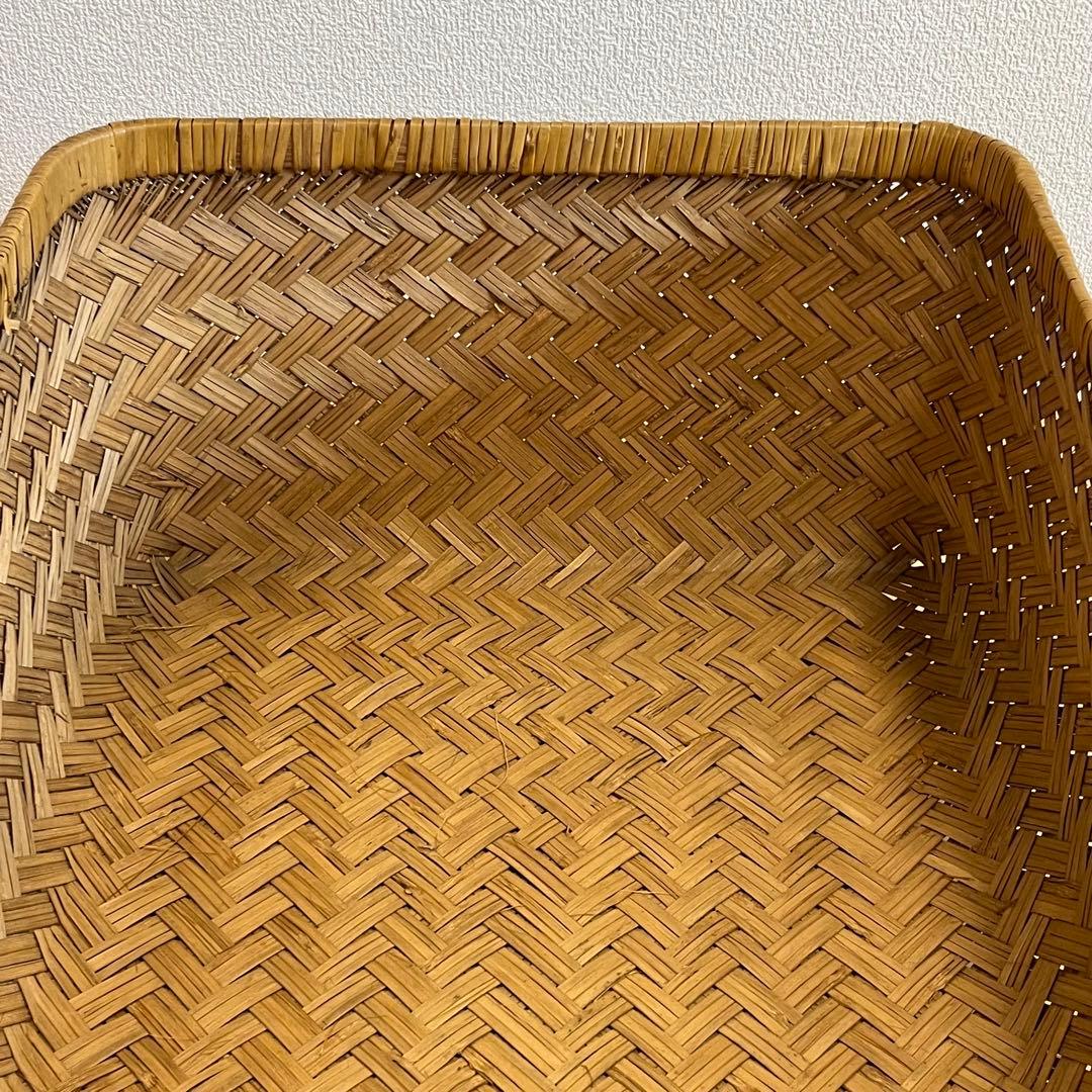 週末限定価格⭐️美品✨竹行李　古道具　アンティーク竹籠　収納カゴ昭和レトロ