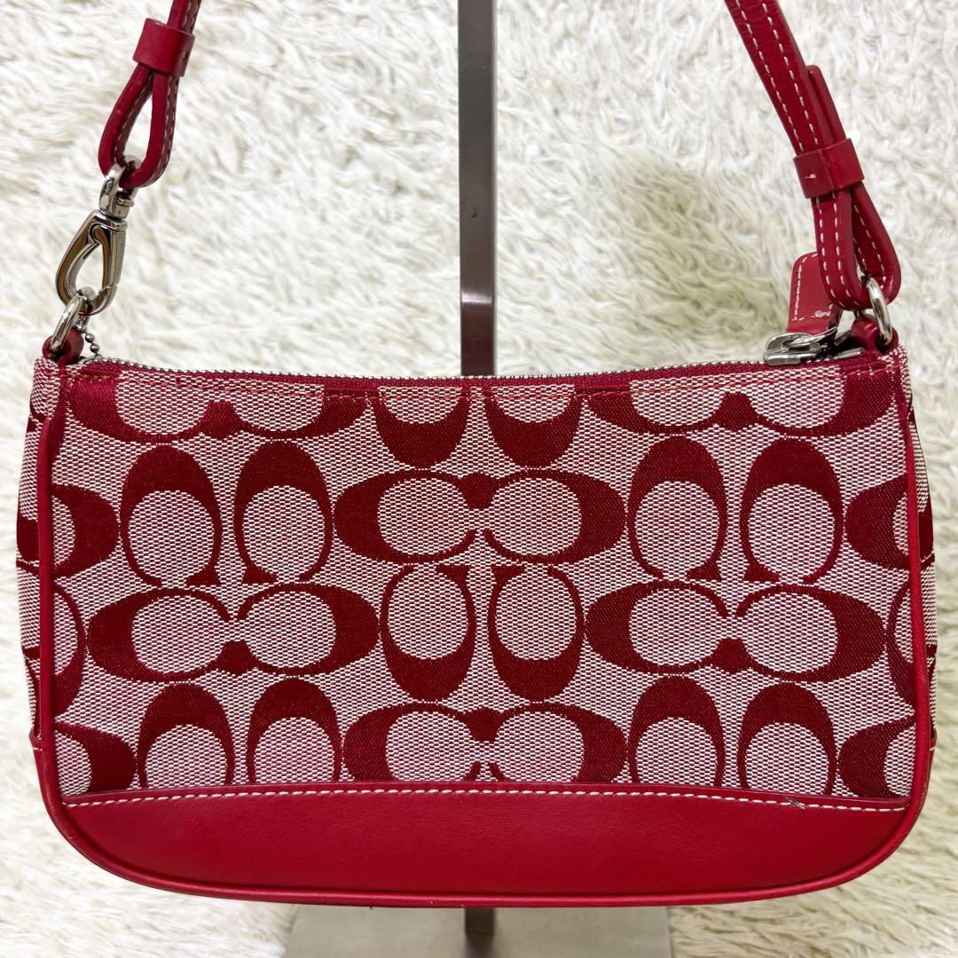 希少【未使用級】コーチ アクセサリーポーチ シグネチャー レッド 6094