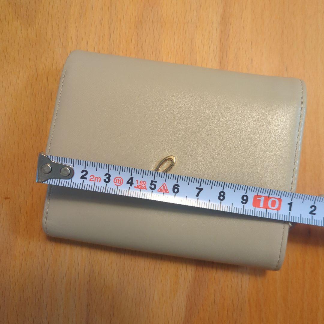 【美品】アニエスベー　ベージュ レザー 三つ折り財布