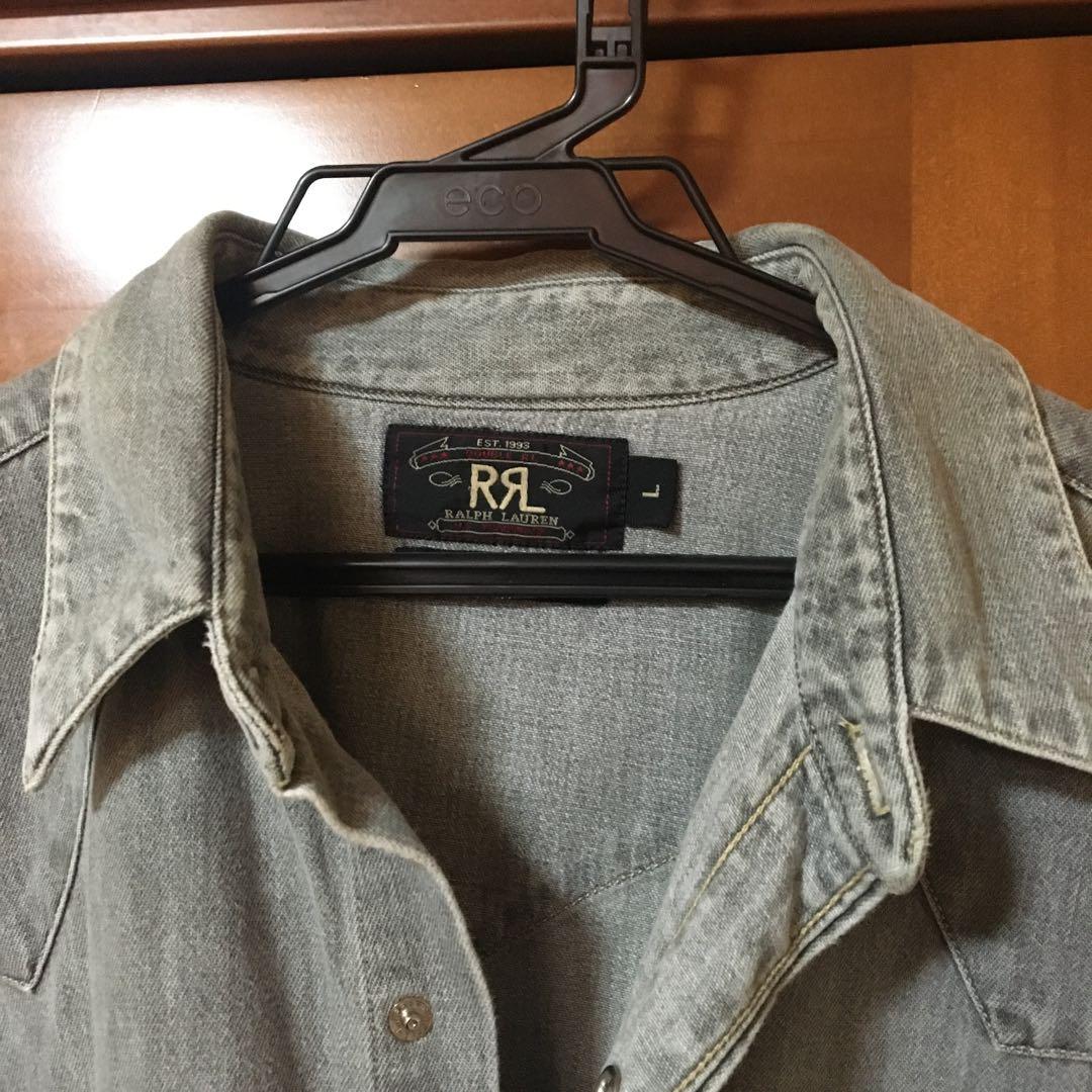 RRL ウエスタンシャツ　グレー　サイズ　L