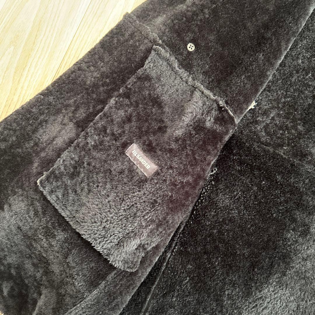 ソ*b様 ジルサンダー　ムートン　ロングコート　黒　48 XL レザー