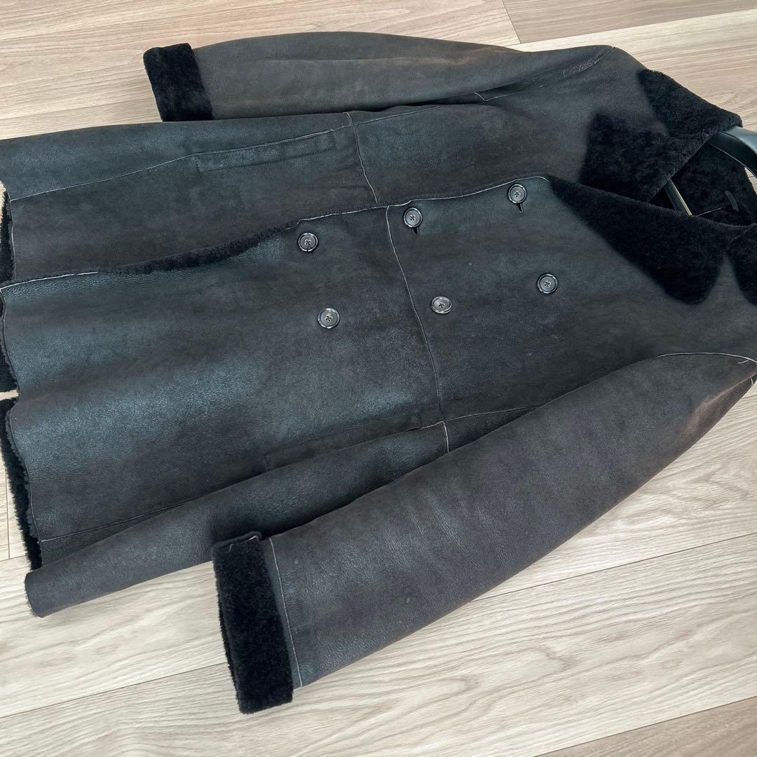 ソ*b様 ジルサンダー　ムートン　ロングコート　黒　48 XL レザー