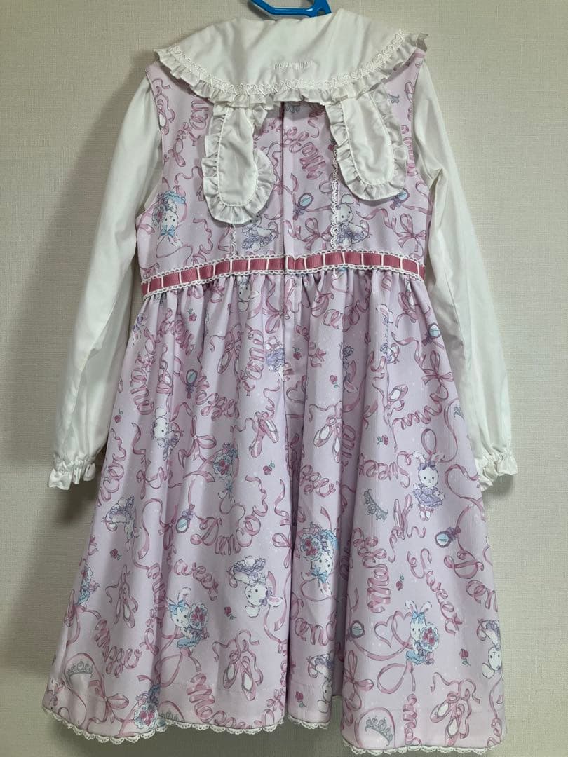 35th 復刻ウサギバレエ柄ジャンパースカート　130