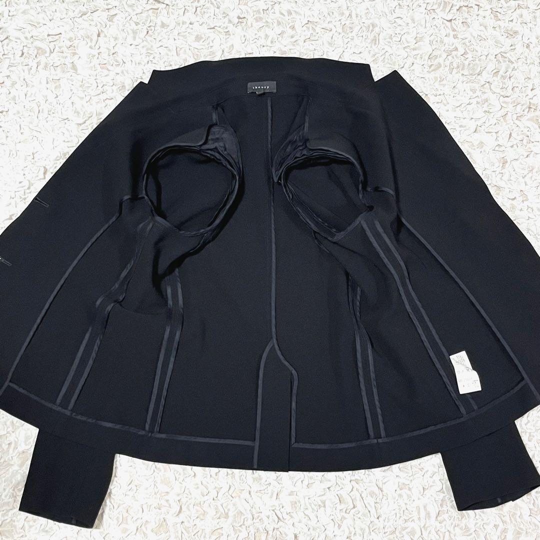 美品 セオリー パンツスーツ セットアップ 伸縮性 シングル 黒 8 2XL
