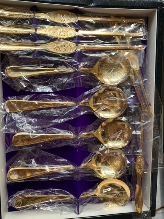 新品箱入り！高級素材　鍋　スプーン　蟹スプーン　セット　18-8金