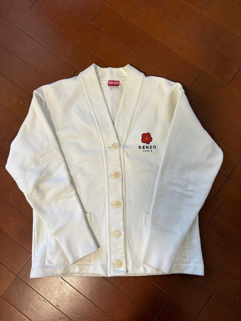 【美品】(期間値下げ)KENZO ケンゾー カーディガン ホワイト 花 XS