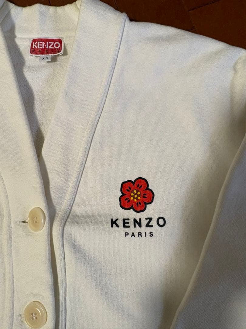 【美品】(期間値下げ)KENZO ケンゾー カーディガン ホワイト 花 XS