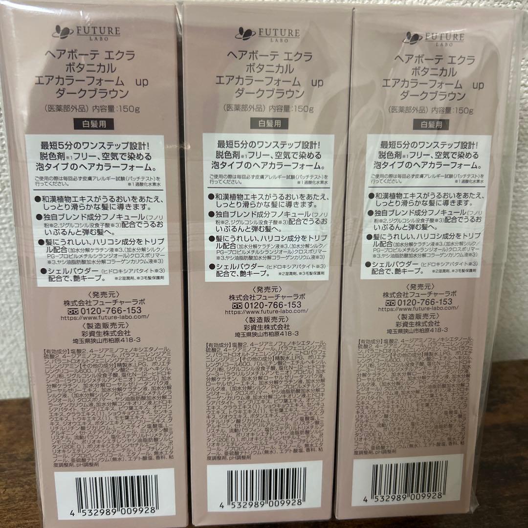 ヘアボーテ　エクラ　エアカラーフォーム　ダークブラウン 150g 3本セット