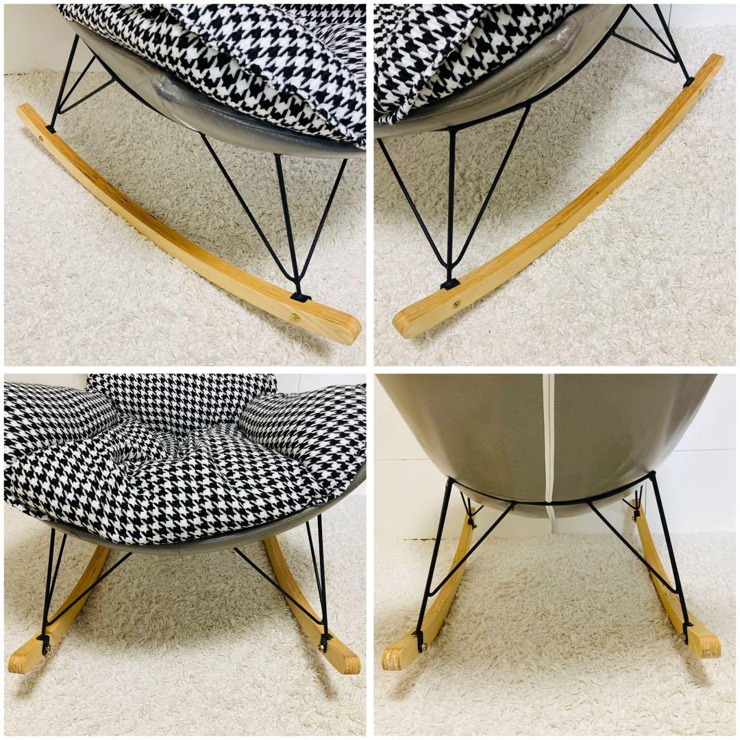 【激安】ロッキングチェア　足置きセット　1人掛け　ふわふわ