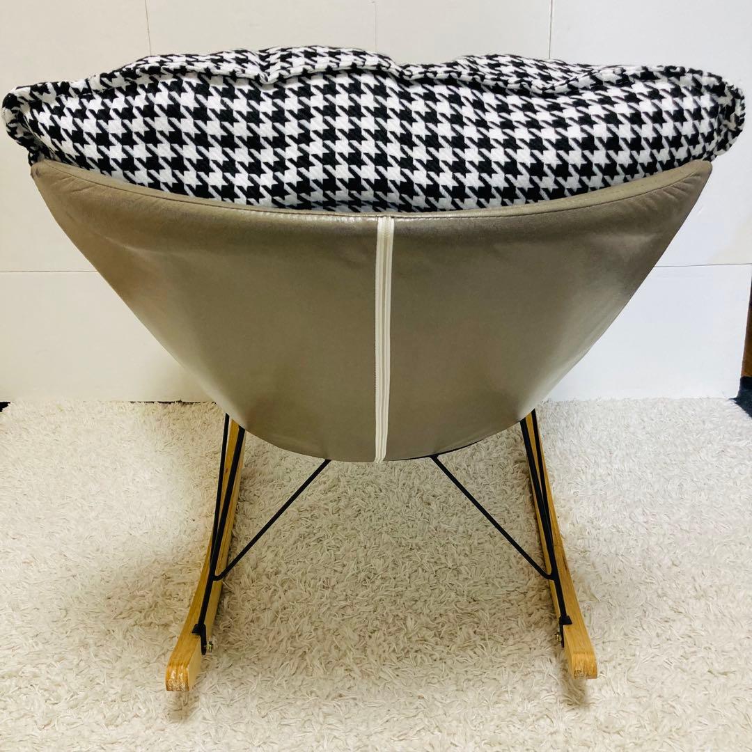 【激安】ロッキングチェア　足置きセット　1人掛け　ふわふわ