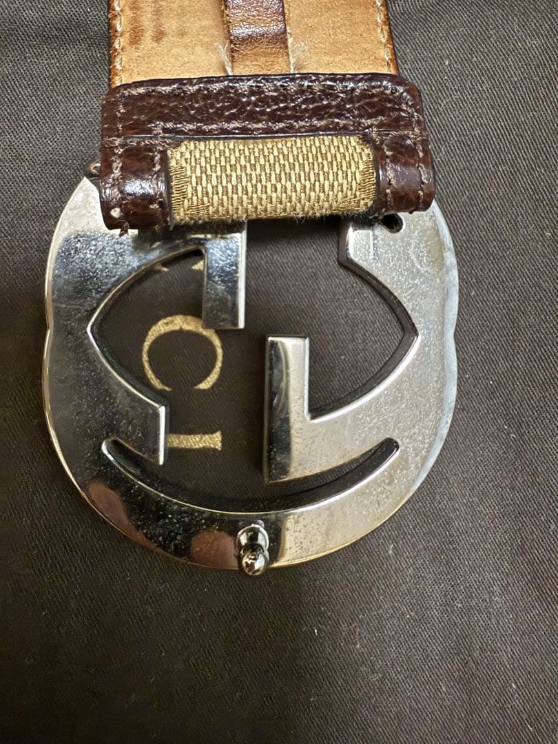 GUCCI GGパターン ベルト ブラウン/ベージュ