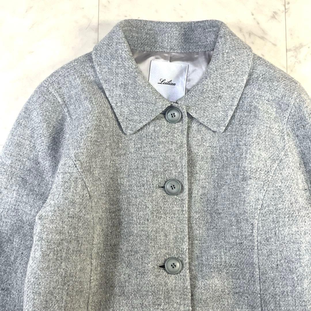 極美品♪レリアン2024AW 一重仕立てコート　定価16万　グレー　大きいサイズ