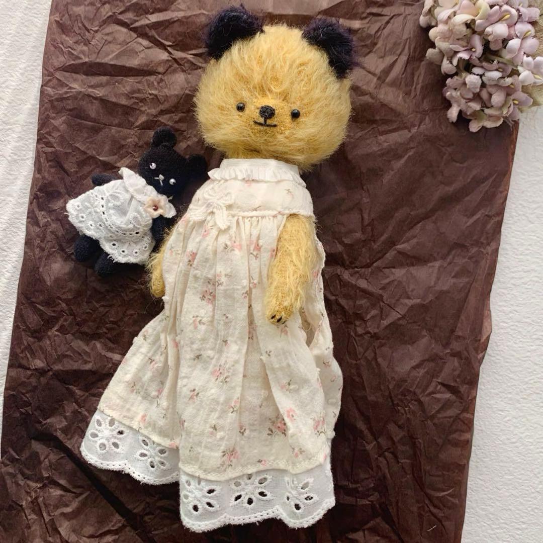 優しい黒ミミさん アーティストベア 海外作家様 ハンドメイド ぬいぐるみ 置物