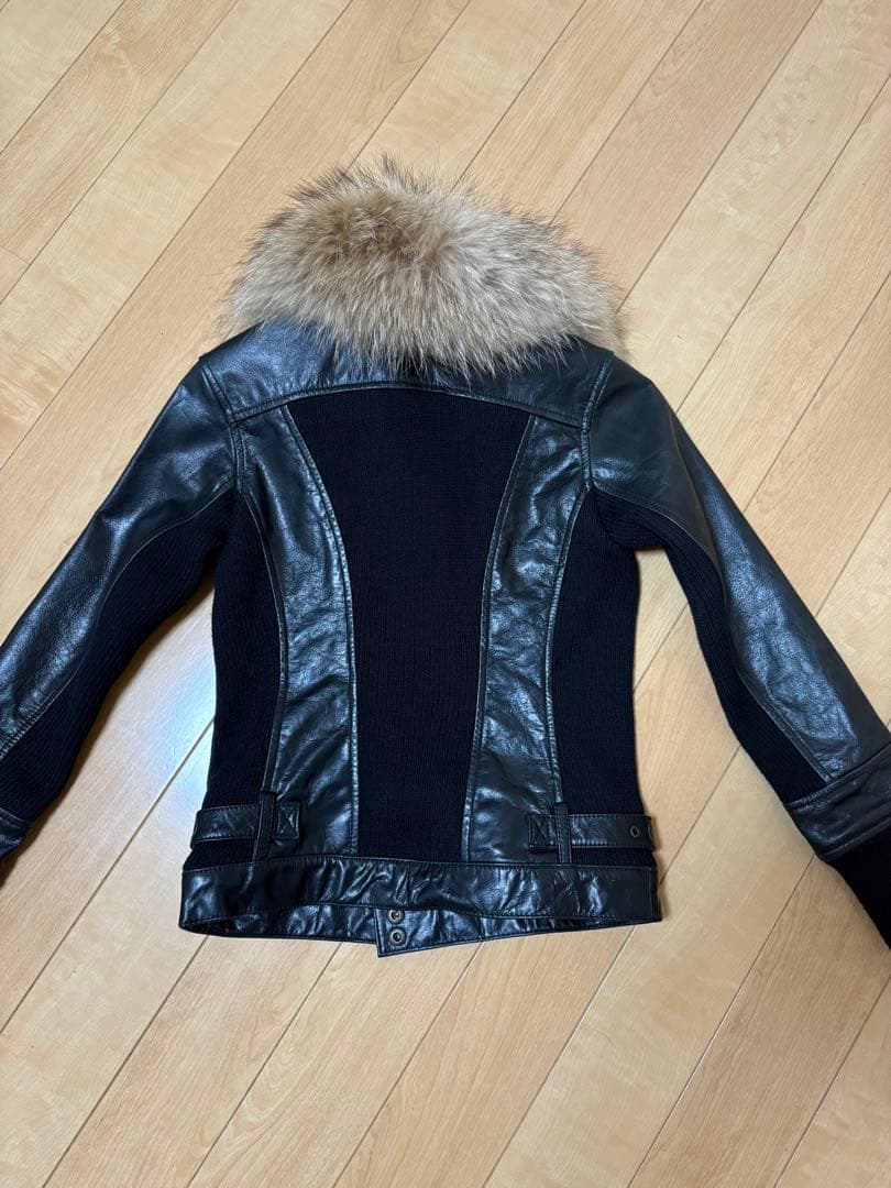 アビレックス　ファー襟付きレザージャケット　S