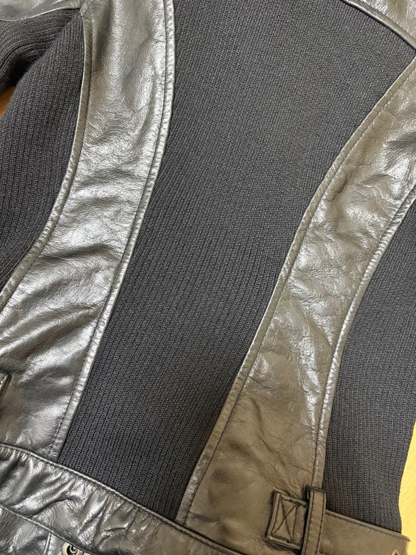 アビレックス　ファー襟付きレザージャケット　S