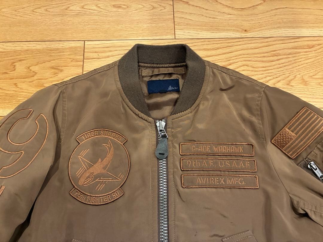ジャケット・アウター AVIREX MA-1 M 9th AIR FORCE P-40 WARHAWK