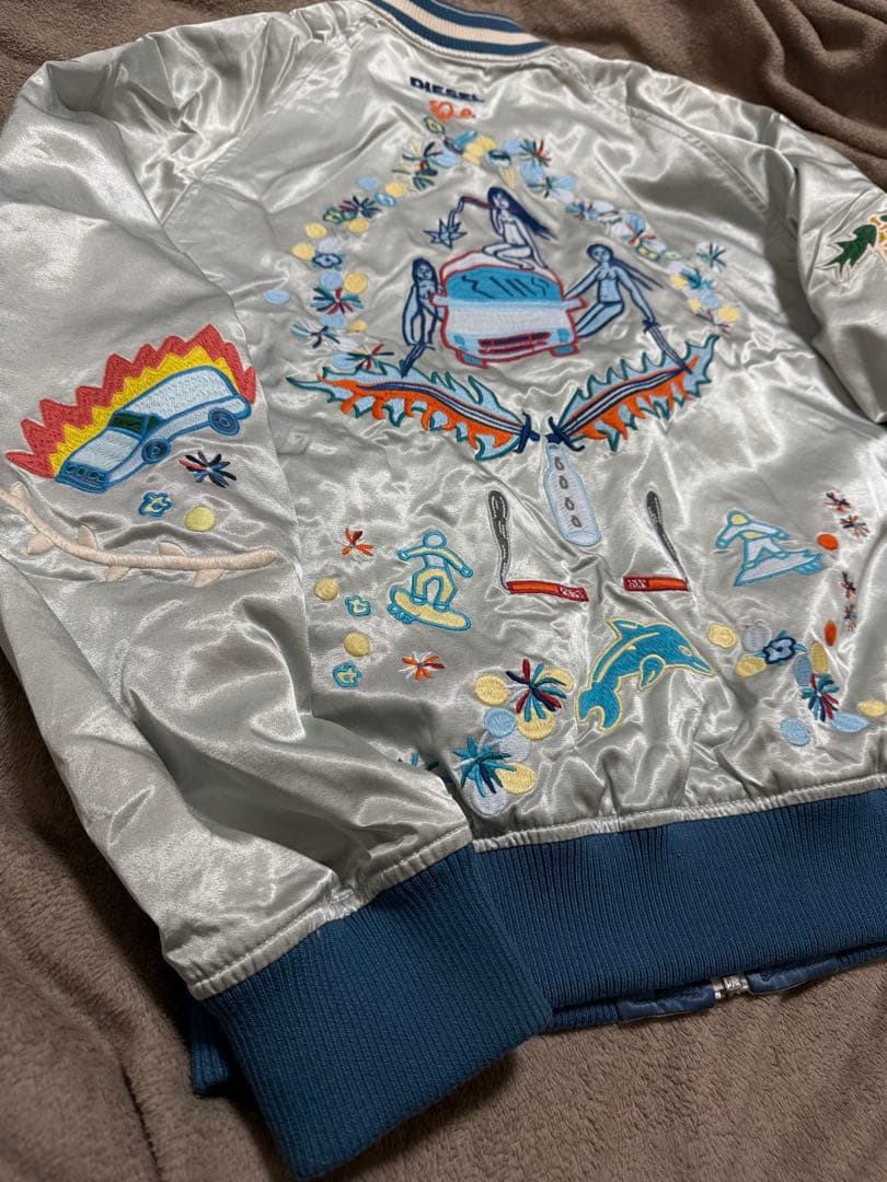 ２面用 DIESEL party 限定 スカジャン unisex レーヨン 珍