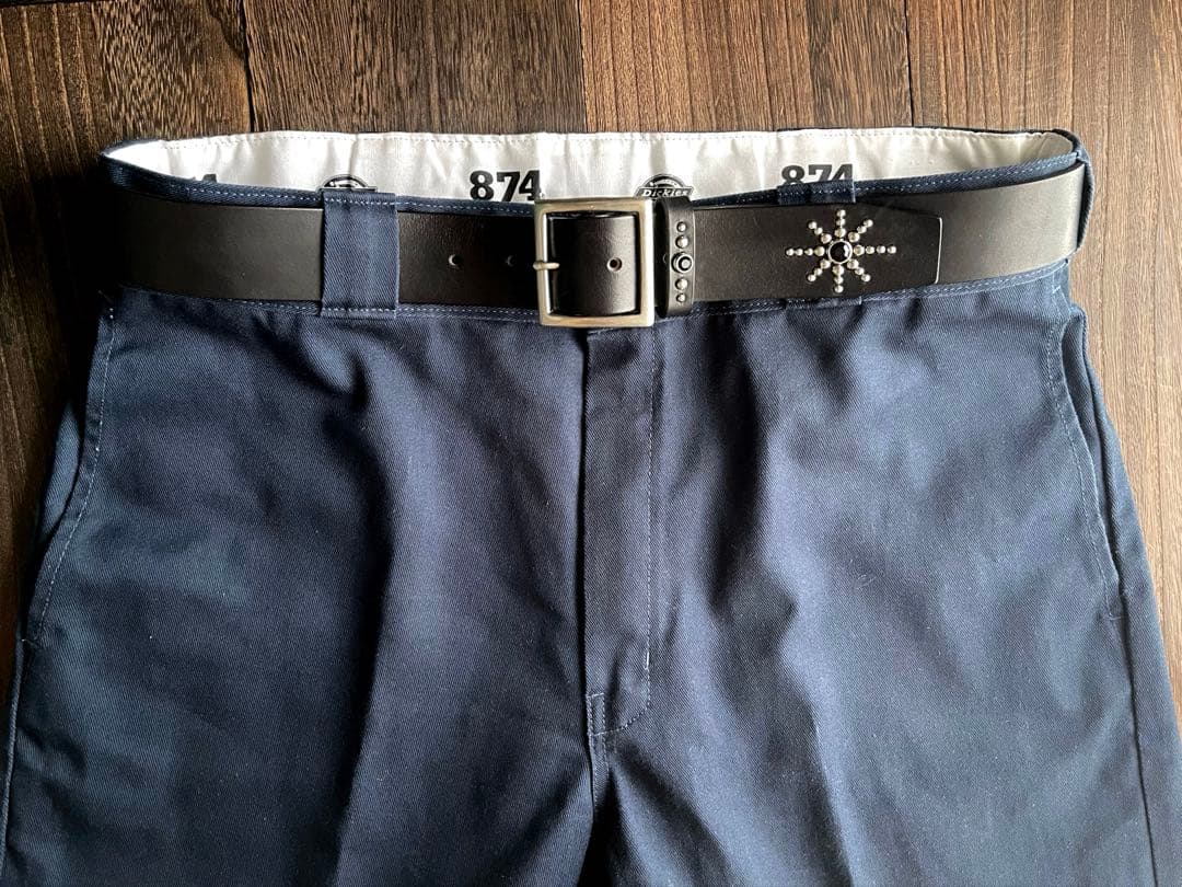 ディッキーズ874専用スタッズベルト　昭南ベンズ　シルバーHTC CALEE